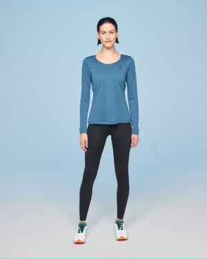 On Running Performance Long-T T-shirts Dam Blå | SE_ON8945