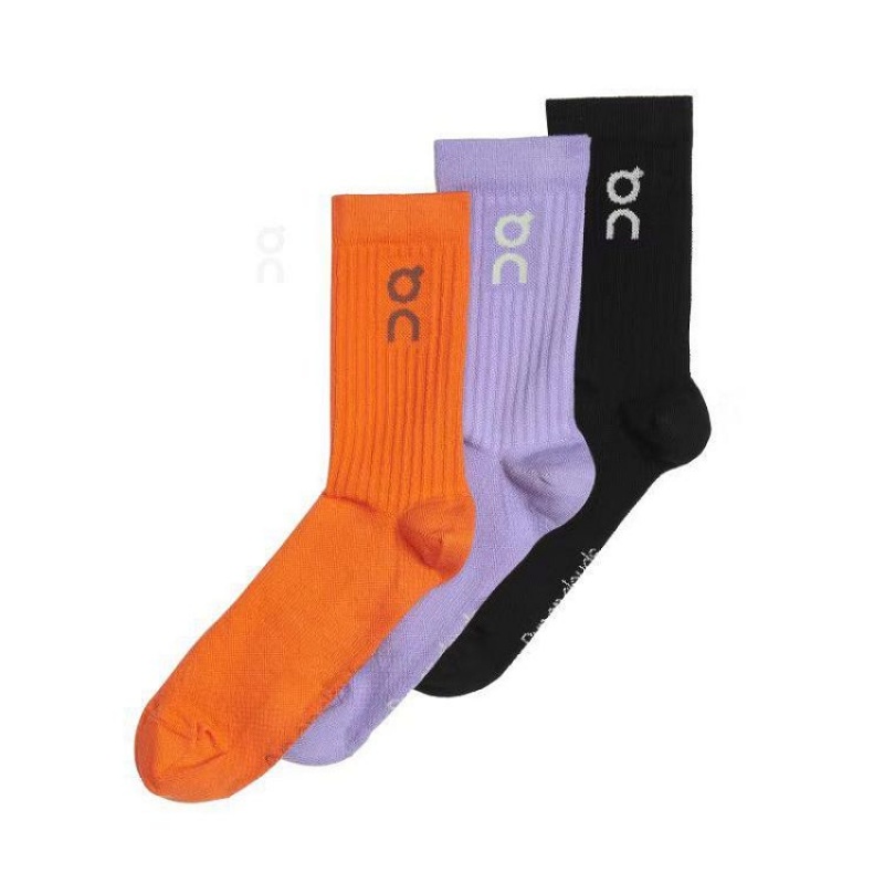 On Running Logo 3-Pack Strumpor Dam Orange Lila Svarta | SE_ON9093