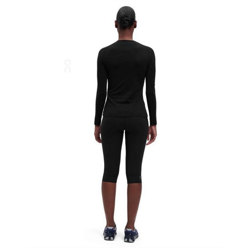 On Running Merino Long-T T-shirts Dam Svarta | SE_ON9148