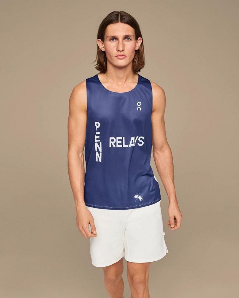 On Running Penn Relays Singlet Linne Herr Marinblå | SE_ON8411