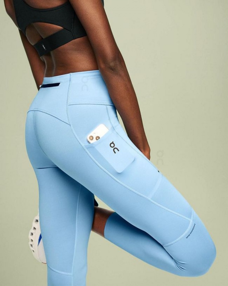 On Running Performance 7/8 Leggings Dam Blå | SE_ON9004