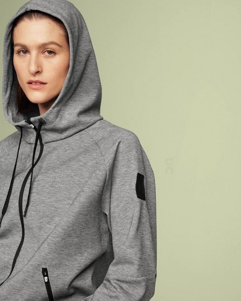 On Running Zipped Hoodies Dam Grå | SE_ON9100