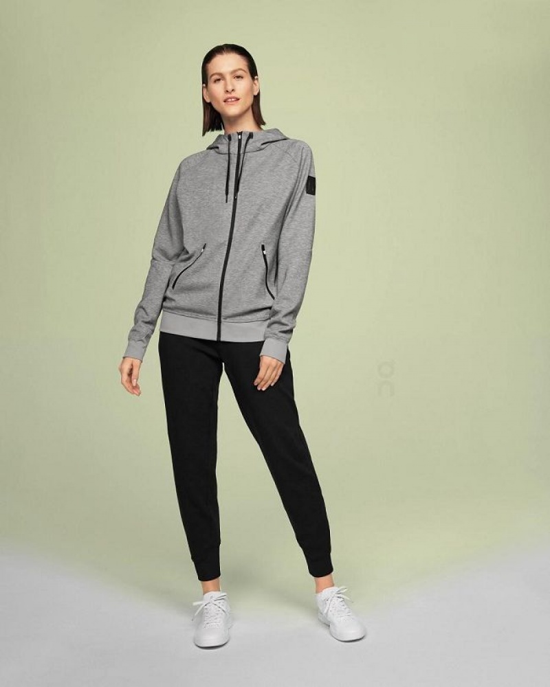 On Running Zipped Hoodies Dam Grå | SE_ON9100