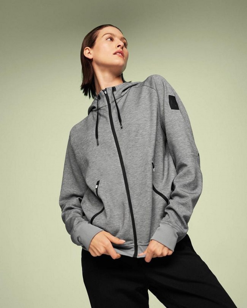 On Running Zipped Hoodies Dam Grå | SE_ON9100